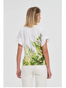 Moodo Бяла топ блуза с флорален принт