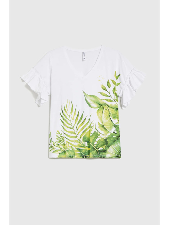 Moodo Бяла топ блуза с флорален принт