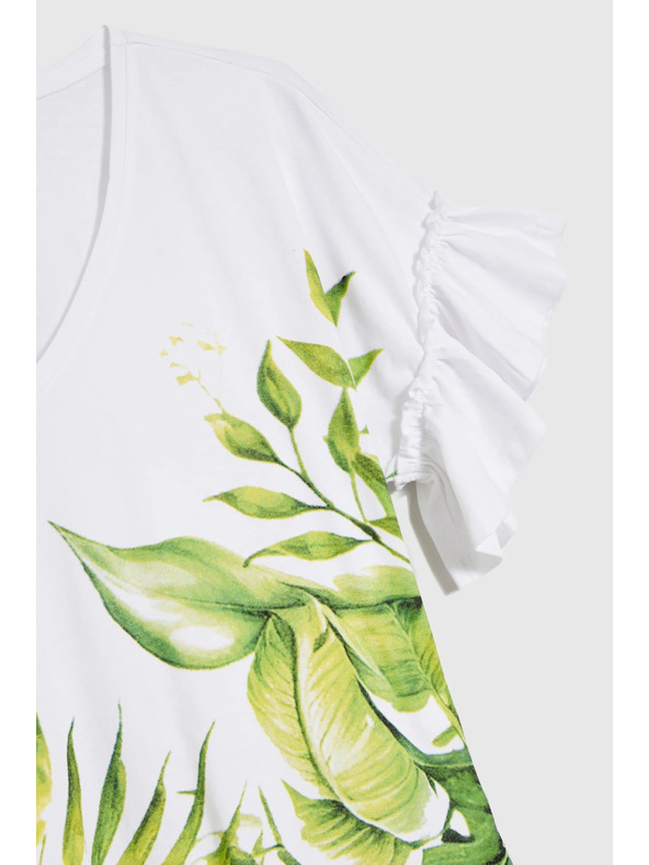 Moodo Бяла топ блуза с флорален принт