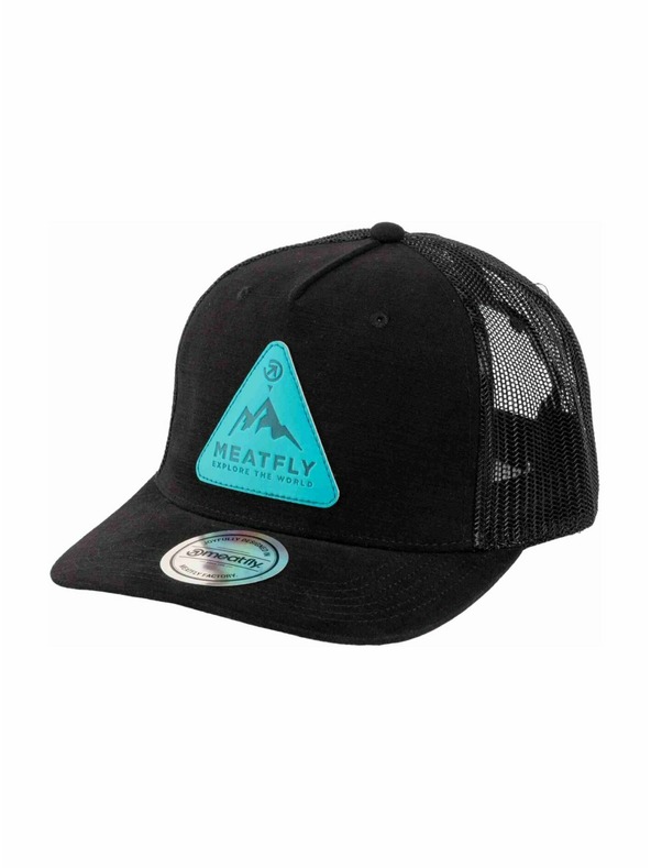Meatfly Meatfly шапка с равна козирка Hawkye Trucker Black Peak | Черна |