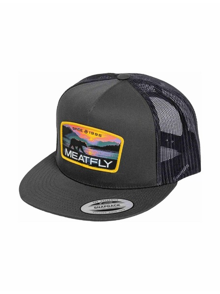 Meatfly Meatfly шапка с равна козирка Thunderbolt Trucker Yellow Alaska / Charcoal | Сива |
