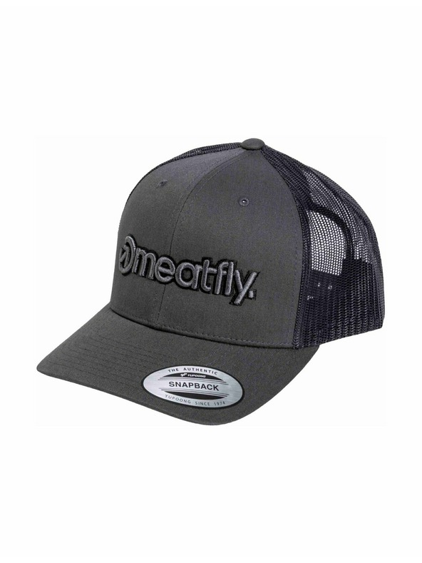 Meatfly Meatfly шапка с равна козирка MF Logo Trucker Black / Grey / Dark Grey | Черна