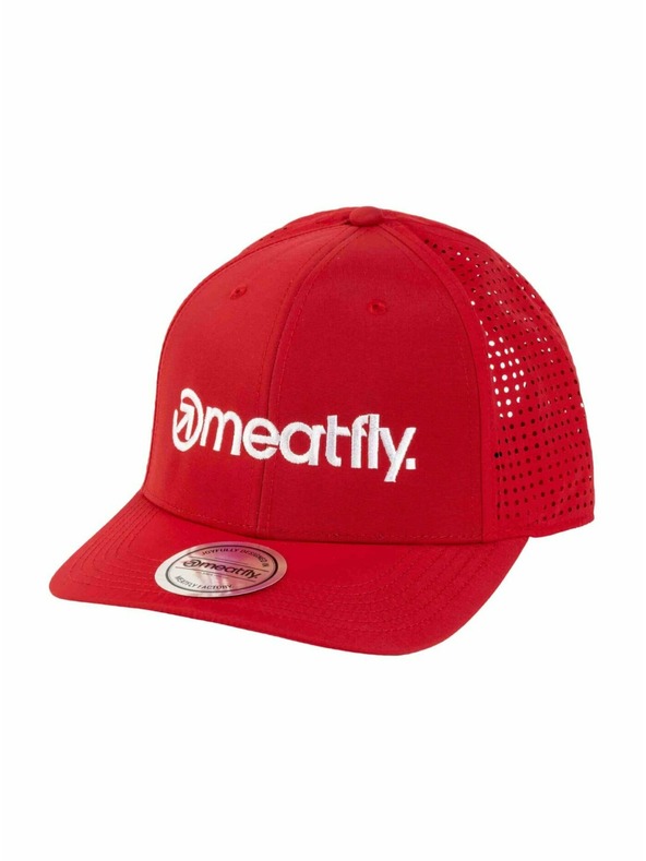 Meatfly Meatfly шапка с козирка Nollie Perfor Cap Red / White Logo | Бяла | Размер