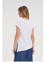 Moodo Дамска асиметрична тениска Moodo – бяла