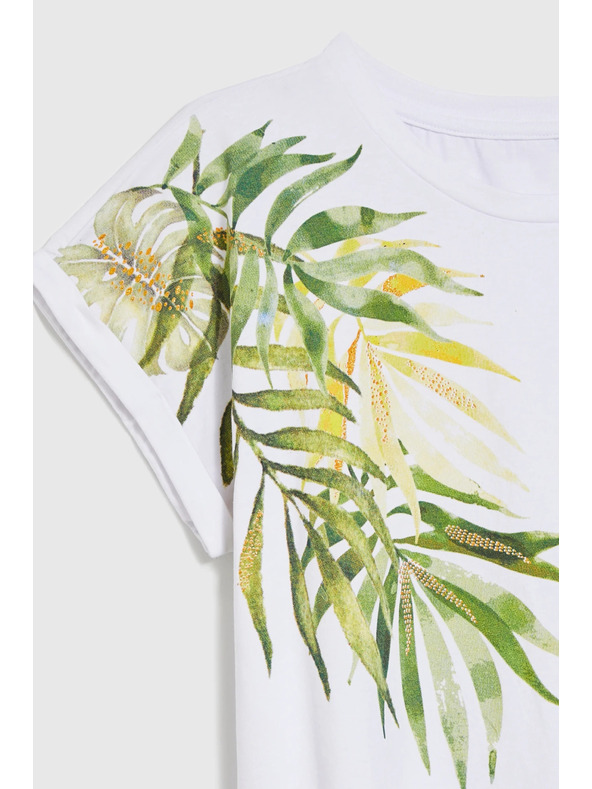 Moodo Дамска асиметрична тениска Moodo – бяла