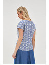 Moodo Синьо-бяла щампована тениска