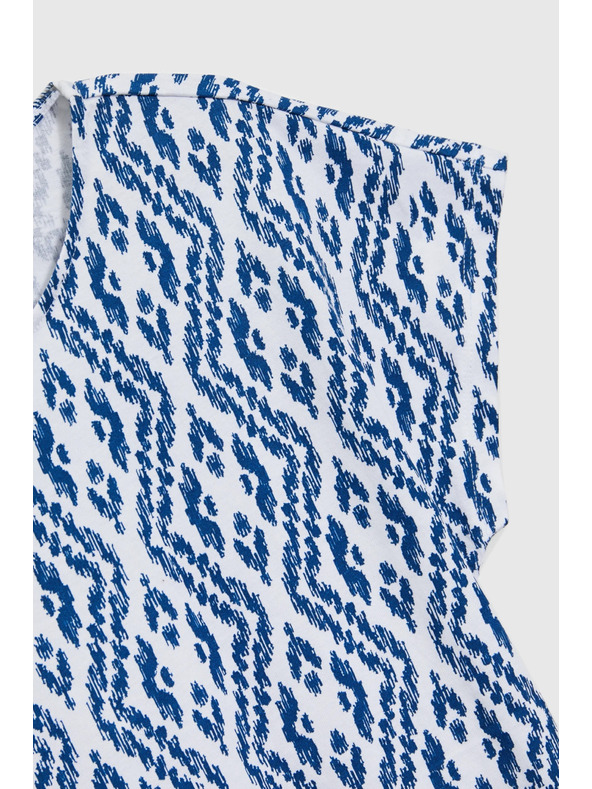 Moodo Синьо-бяла щампована тениска