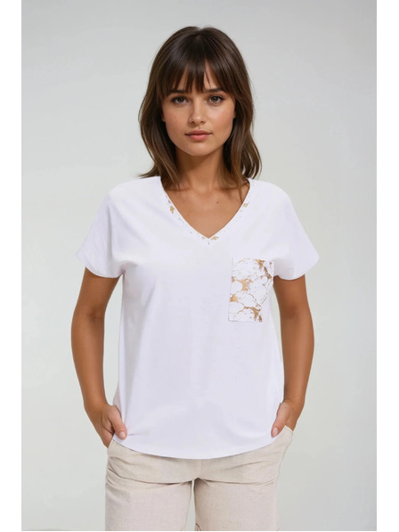 Moodo Дамска памучна тениска Moodo – бяла