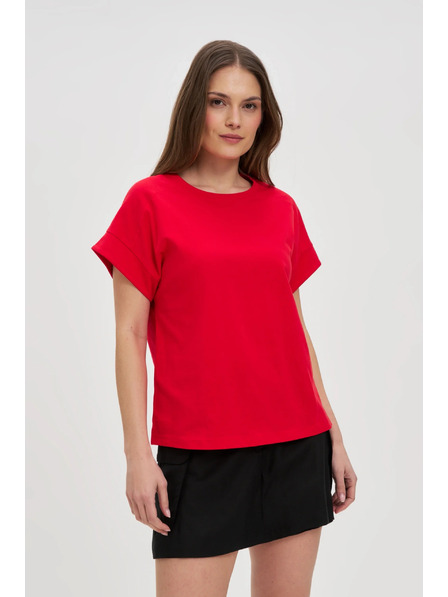Moodo Дамска памучна тениска Moodo – червена