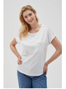 Moodo Дамска тениска с джоб Moodo – бяла