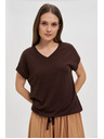Moodo Дамска кафява тениска с връзване