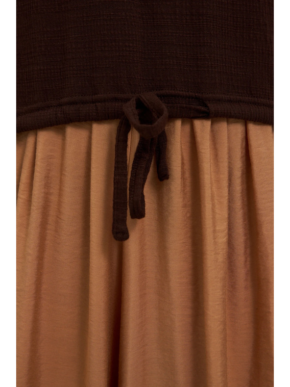 Moodo Дамска кафява тениска с връзване