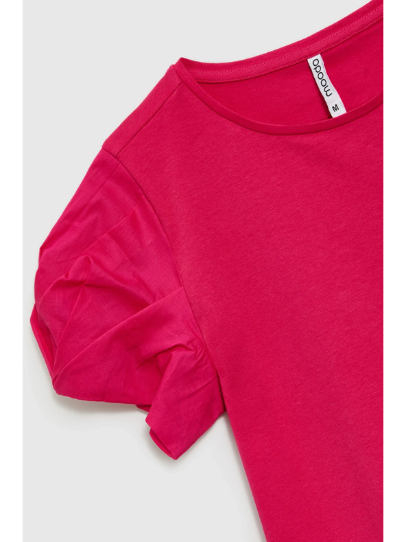 Moodo Розов топ с набрани ръкави