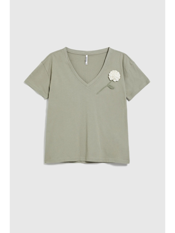 Moodo Дамска тениска Moodo с апликация цвете