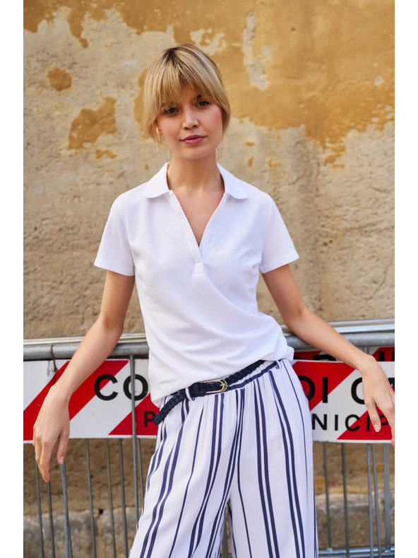 Moodo Дамска бяла поло тениска