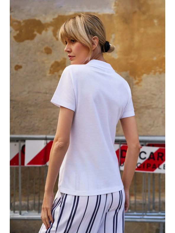 Moodo Дамска бяла поло тениска