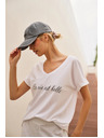 Moodo Дамска памучна тениска Moodo – бял цвят