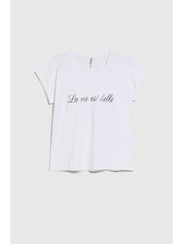 Moodo Дамска памучна тениска Moodo – бял цвят
