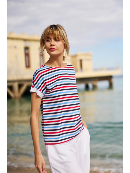 Moodo Дамска раирана тениска