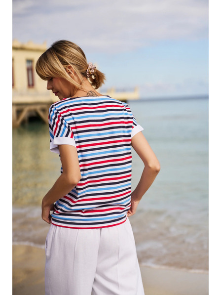 Moodo Дамска раирана тениска