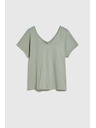 Moodo Дамски зелен топ с прозрачен гръб