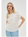 Moodo Дамски топ с джоб - бял