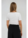 Moodo Дамска бяла тениска с копчета