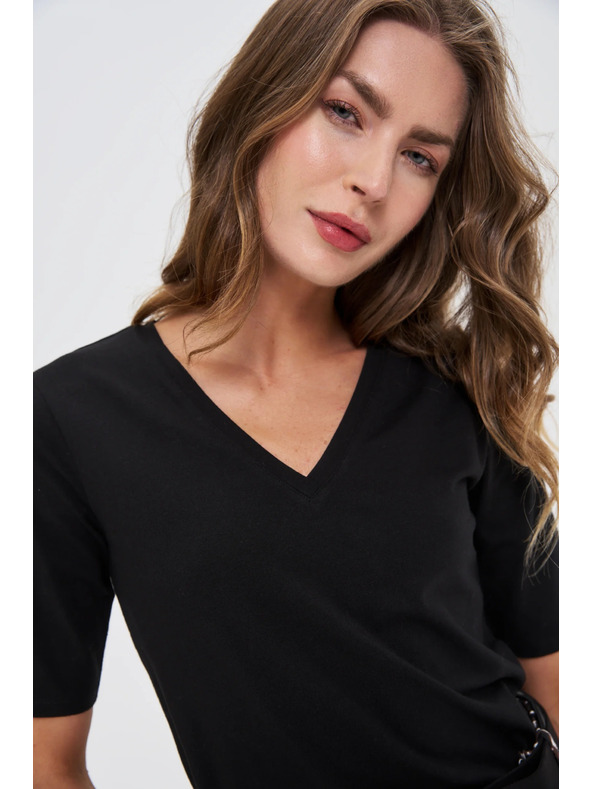 Moodo Черен basic топ с 3/4 ръкав Moodo