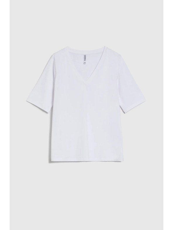 Moodo Бял базов топ с 3/4 ръкав Moodo