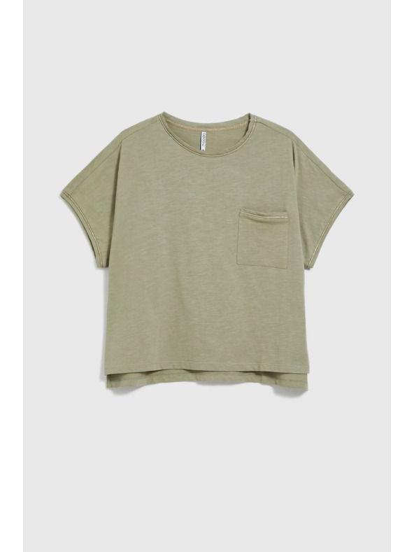 Moodo Дамски топ с джоб Moodo – маслинен