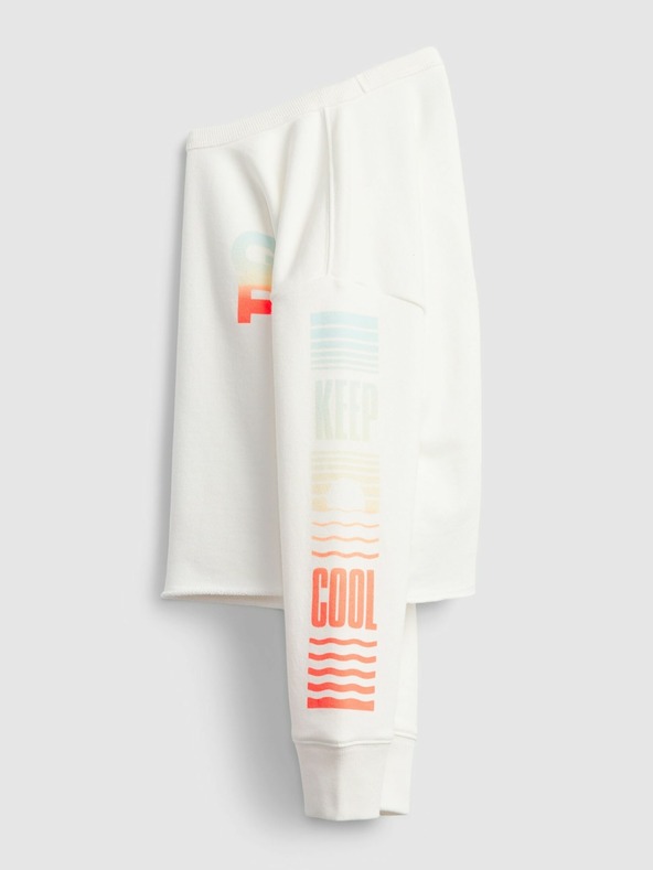 GAP Детска графична блуза с качулка GAP