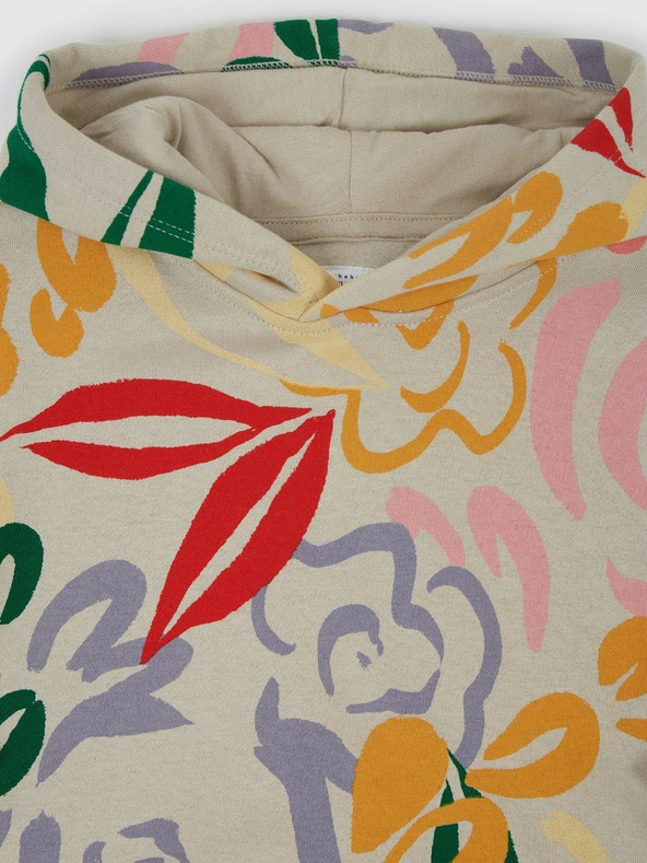 GAP Бебешки флорален суитшърт с качулка GAP