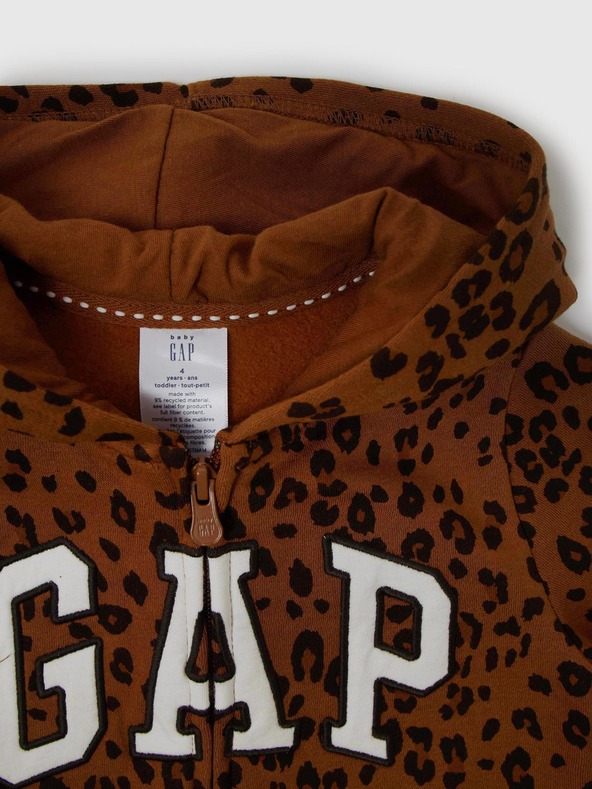 GAP Бебешка блуза с лого леопард GAP