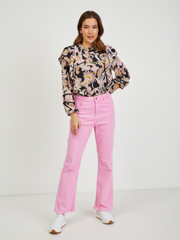 Orsay Черна дамска блуза с десен ORSAY