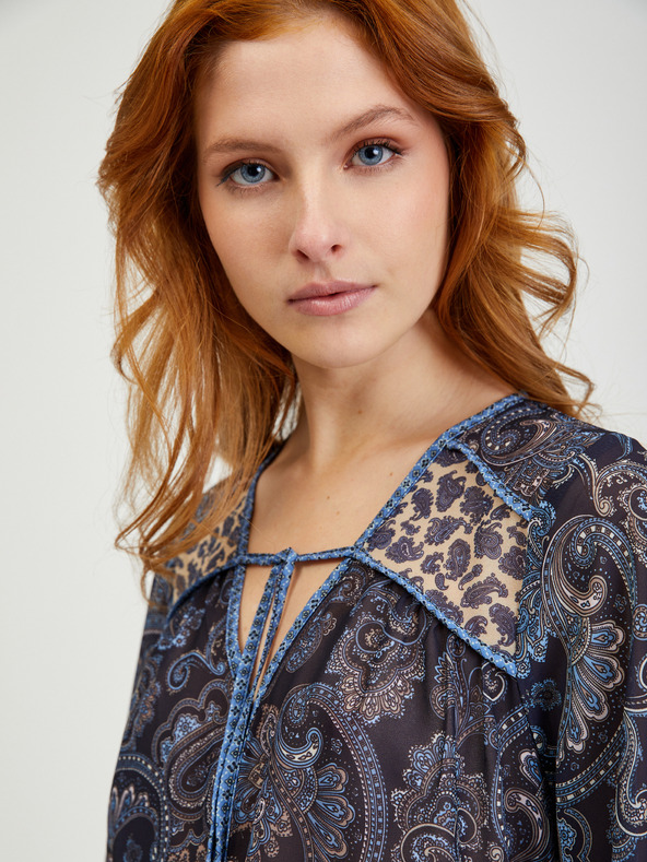 Orsay Тъмносиня дамска блуза с десен ORSAY