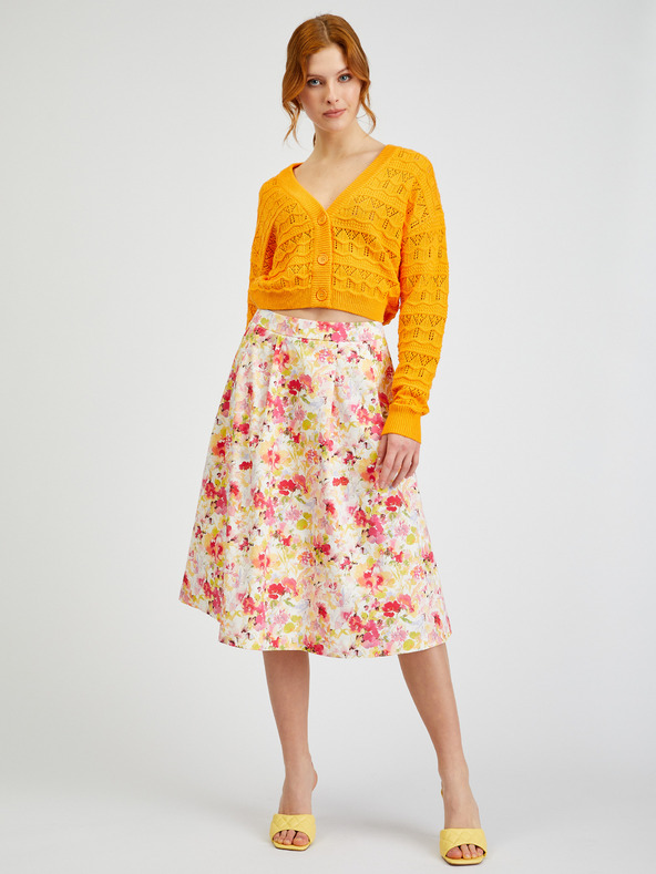 Orsay Кремава дамска пола на цветя ORSAY