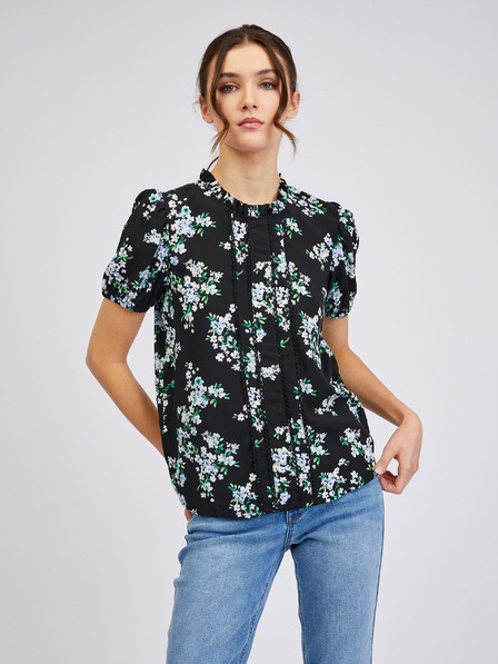Orsay Черна дамска блуза на цветя ORSAY