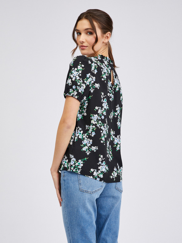 Orsay Черна дамска блуза на цветя ORSAY