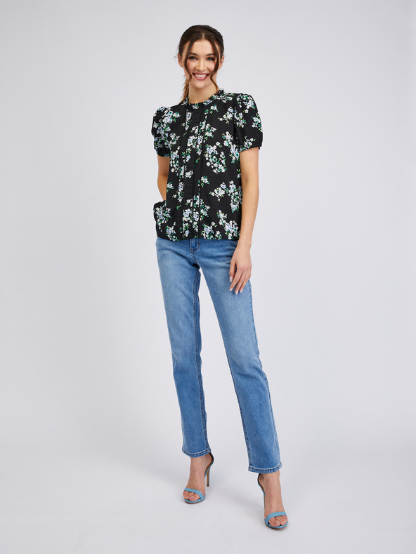 Orsay Черна дамска блуза на цветя ORSAY