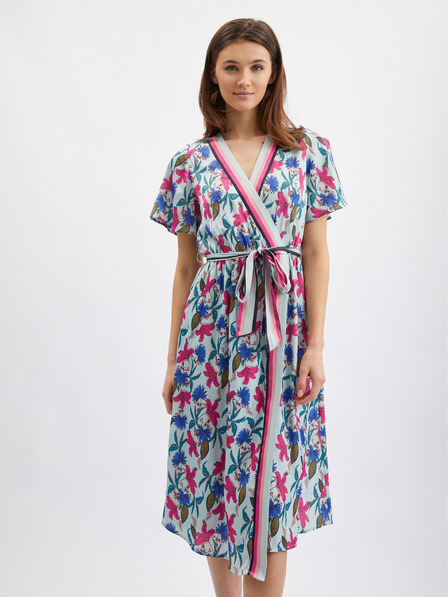 Orsay Розово-синя дамска рокля на цветя ORSAY