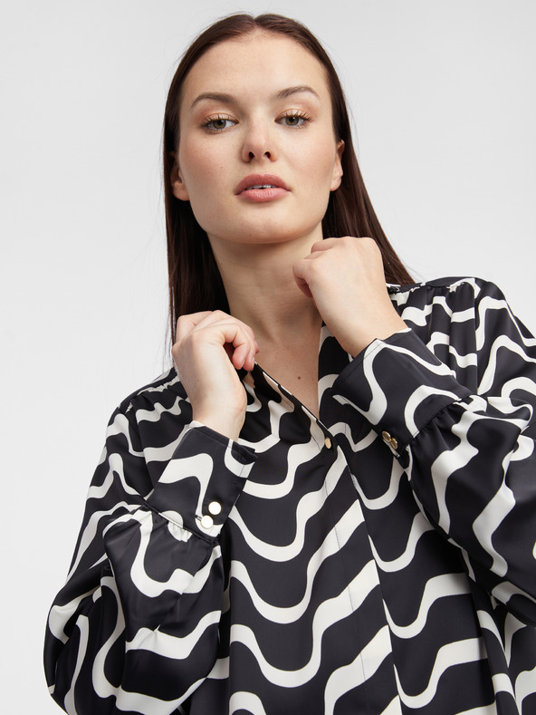 Orsay Бяло-черна дамска блуза с десен ORSAY