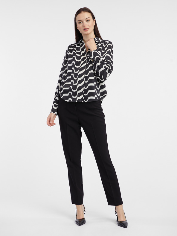 Orsay Бяло-черна дамска блуза с десен ORSAY