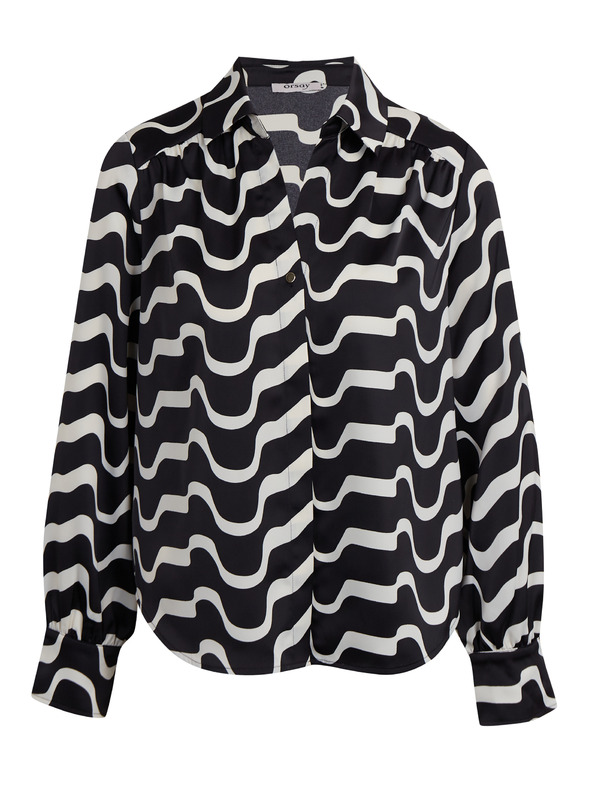 Orsay Бяло-черна дамска блуза с десен ORSAY