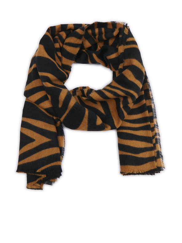 Orsay Черно-кафяв дамски шал с десен ORSAY