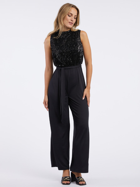 Orsay Черен дамски гащеризон с пайети ORSAY