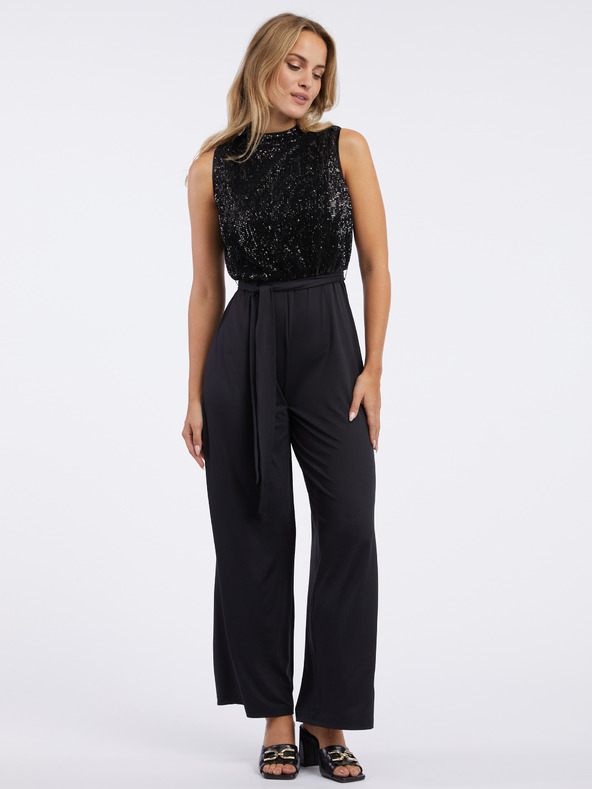 Orsay Черен дамски гащеризон с пайети ORSAY