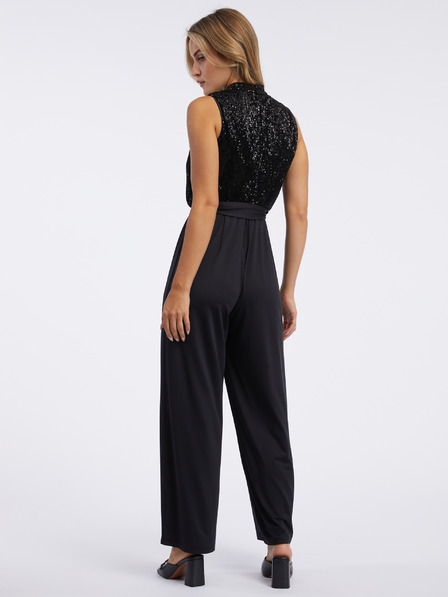 Orsay Черен дамски гащеризон с пайети ORSAY