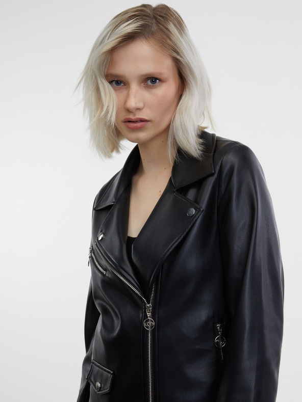 Orsay Черно дамско яке от изкуствена кожа ORSAY