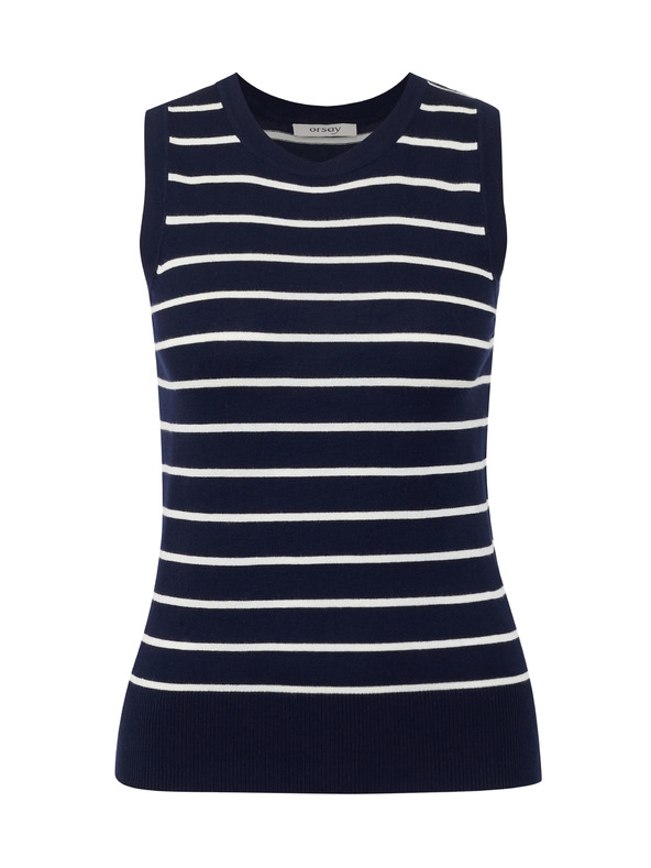 Orsay Тъмносин дамски топ на райе ORSAY