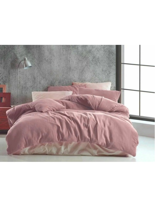 Kvalitex Удължено муселиново спално бельо 140x220, 70x90cm розово